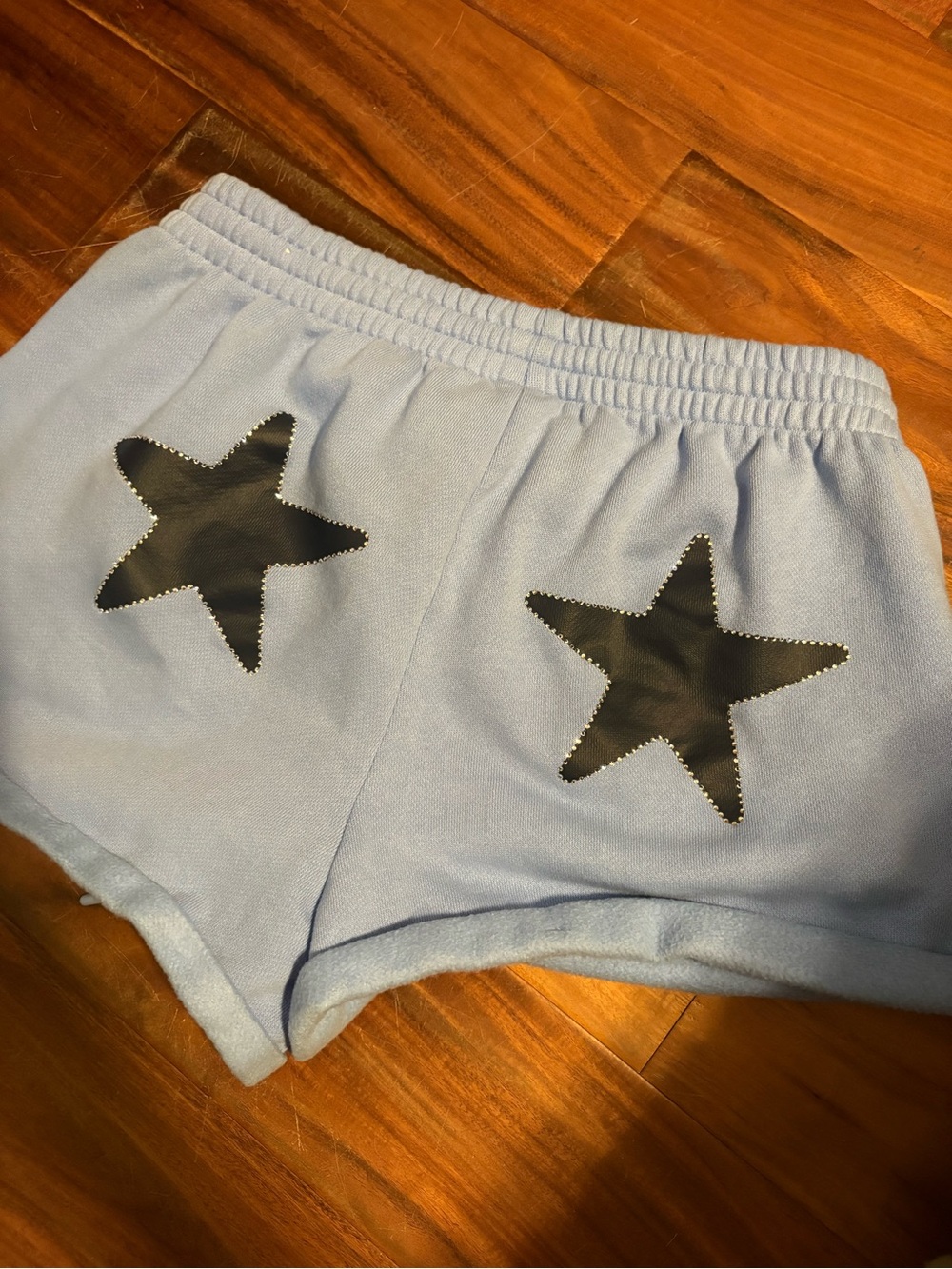 PINK Victoria’s Secret Lounge Sweat Shorts Blue Star Patch Size M (879)